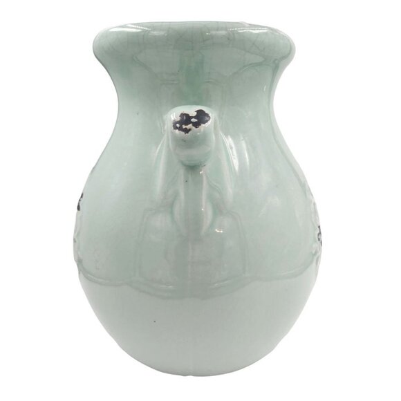 Orejon Turquoise Table Centerpiece Vase, 1970's Country Cottage Spring Decor - Picture 3 of 8